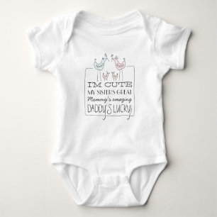 I'm Cute, Daddy's Lucky Funny Baby T-Shirt Bodysuit