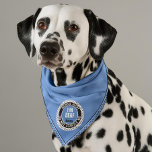 I'm Deaf Pet Medical Alert Custom Name Blue Black Bandana<br><div class="desc">This highly visible and colourful bandana for deaf dogs and pets features a border of cute paw prints and "medical alert" "do not startle me" text. Additional text is customizable with your pets name and medical concern and will give you peace of mind in the event of an emergency. Fire,...</div>