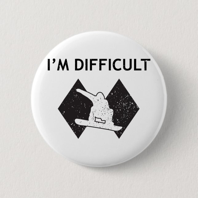 I'm Difficult Cool Skiing Stuff For Men Ski Snowbo 2 Inch Round Button (Front)