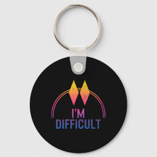 I'm Difficult Double Black Diamonds Ski Track Snow Keychain