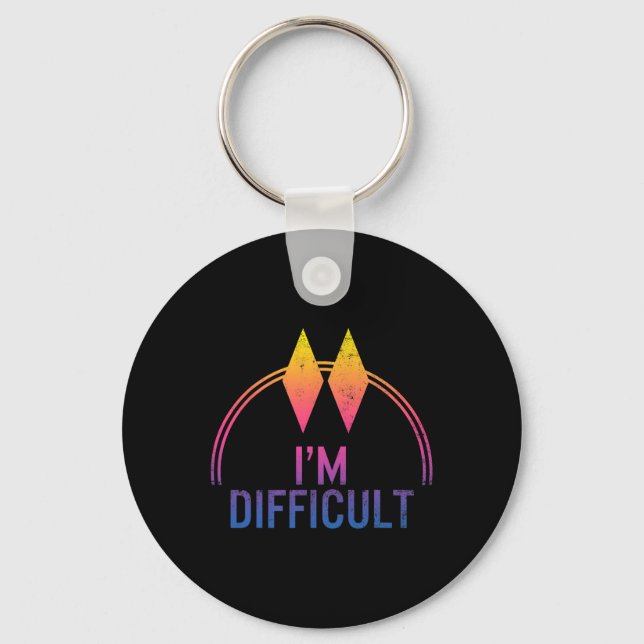 I'm Difficult Double Black Diamonds Ski Track Snow Keychain (Front)