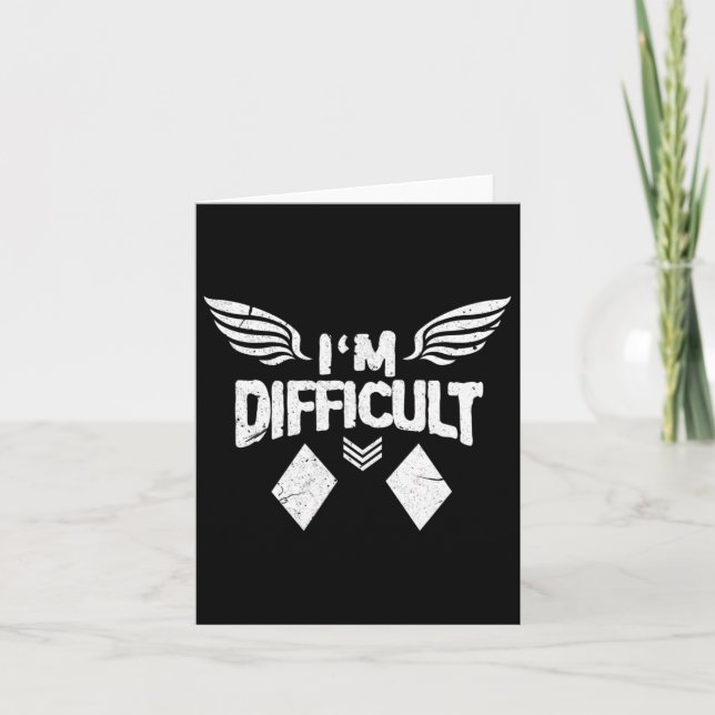 I'm Difficult Double Diamonds Ski Snowboarding Gif Card (Front)