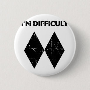 I'm Difficult Funny Double Black Diamonds Ski Snow 2 Inch Round Button