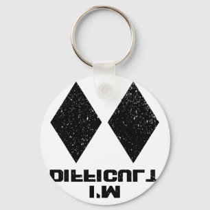 I'm Difficult Funny Double Black Diamonds Ski Snow Keychain