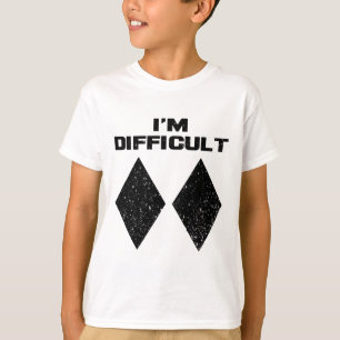 I'm Difficult Funny Double Black Diamonds Ski Snow T-Shirt