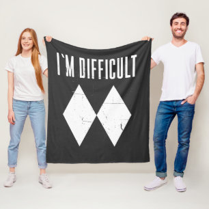 I'm Difficult Ski Double Diamond Winter Sports Fleece Blanket