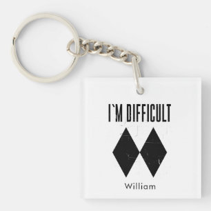 I'm Difficult Skiing Black Diamond Keychain