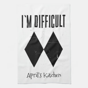 I'm Difficult Skiing Double Black Diamond Custom K Kitchen Towel