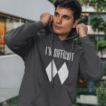 I'm Difficult Skiing Double Diamond Winter Sports Hoodie<br><div class="desc">I'm Difficult Skiing gag for the avid skier. Perfect for any time of the year. Double Diamond design that skiers and snowboarders would love. Whether you're hitting the slopes or just hanging out,  let the world know you love your hobby and passion</div>