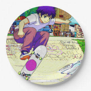 I'm Doing It - Young Skateboarder Paper Plate