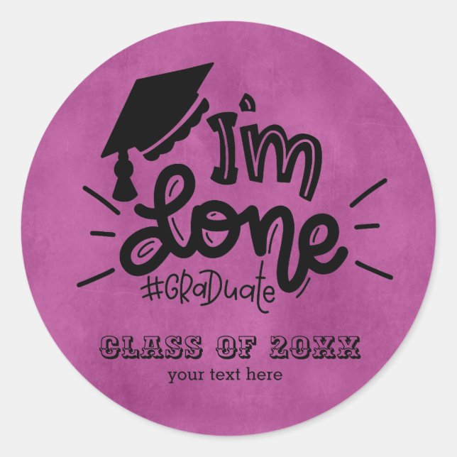 I'm done - Lilac Classic Round Sticker (Front)