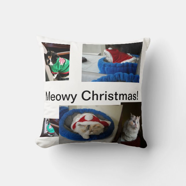 I'm Dreaming of A Snuggly Christmas... Throw Pillow (Front)