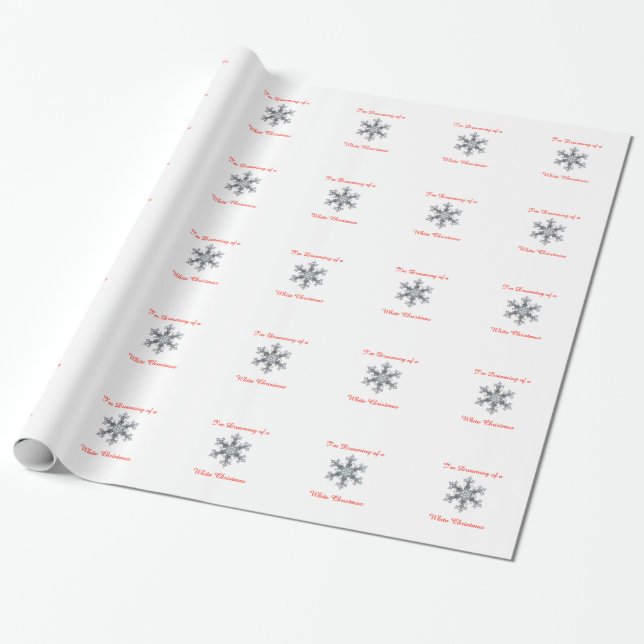 I'm Dreaming of a White Christmas - Snow flake Wrapping Paper (Unrolled)
