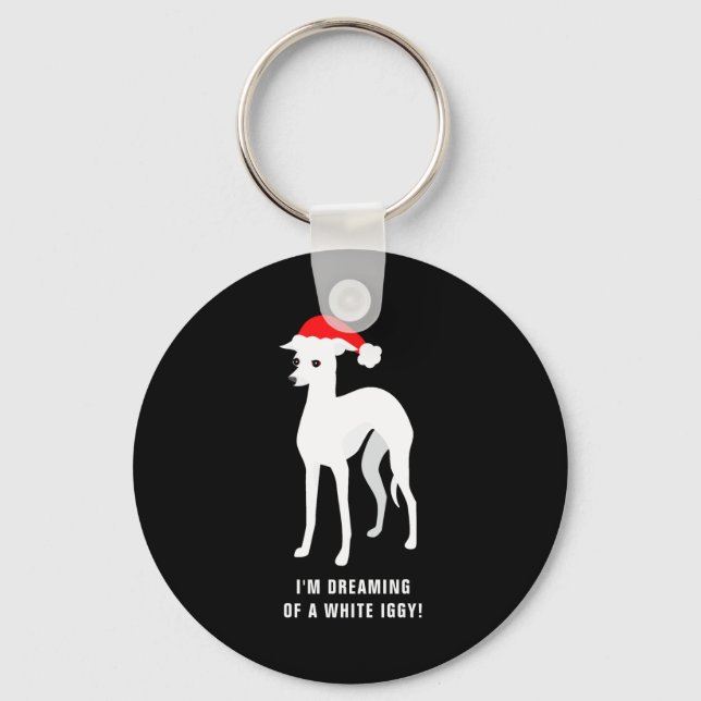 Im Dreaming Of A White Iggy Christmas  Keychain (Front)