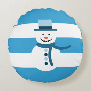 I'm Dreaming Of A White Winter Snowman Round Pillow