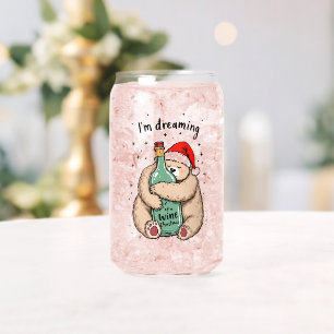 I'm Dreaming of a Wine Christmas  Can Glass