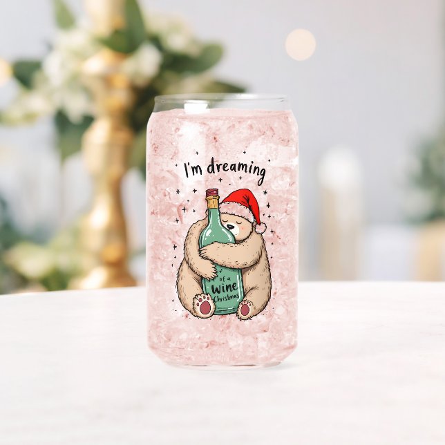 I'm Dreaming of a Wine Christmas  Can Glass (Insitu (Wedding))