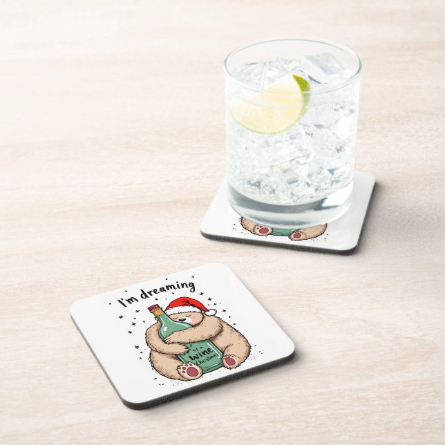 I'm Dreaming of a Wine Christmas  Coaster (Right Side)