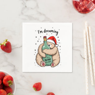 I'm Dreaming of a Wine Christmas Napkin