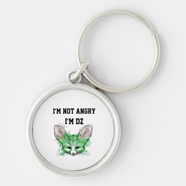 I'm DZ Fennec Fox Algerian Pride Keychain (Front)
