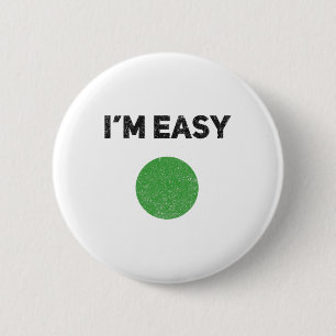 I'm Easy Green Skiing Circle Snowboard Vintage 2 Inch Round Button