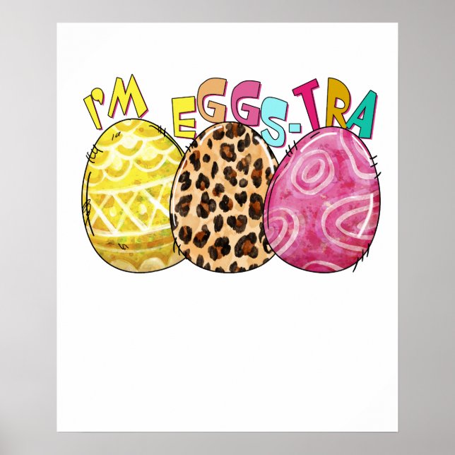 i'm egg-stra, retro, vintage poster (Front)