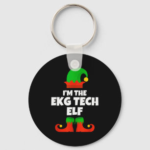 I'm Ekg Tech Elf Family Pajama Christmas Electroca Keychain