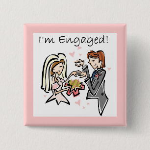 I'm Engaged 2 Inch Square Button