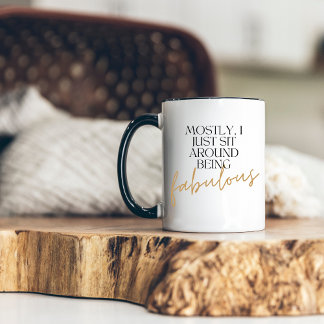 I'm Fabulous Funny Modern Font Gold Script Two-Tone Coffee Mug