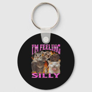 I'm Feeling Silly Funny Cat Meme Bootleg Graphic F Keychain