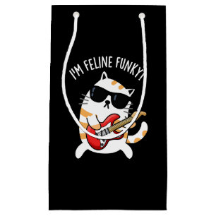 I'm Feline Funky Funny Cat Pun Dark BG Small Gift Bag