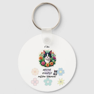 I'M FeLine Simply Meowvalous .. cat lovers  Keychain