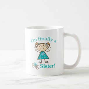 I'm Finally a Big Sister Stick Figure Girl Coffee Mug