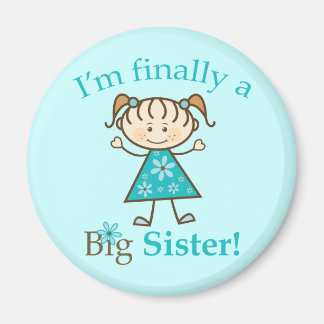 I'm Finally a Big Sister Stick Figure Girl Magnet