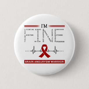 I'm Fine Brain Aneurysm Warrior 2 Inch Round Button