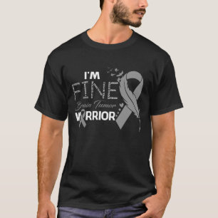 I'm Fine Brain Tumour Warrior Awareness Feather T-Shirt