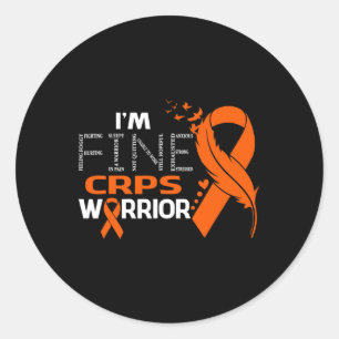 I'm Fine CRPS Warrior Awareness Feather  Classic Round Sticker