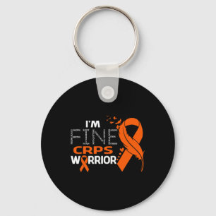 I'm Fine Crps Warrior Awareness Feather  Keychain
