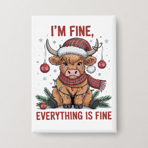 I'm Fine Everything is Fine Christmas Highland Cow