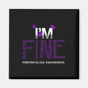 I'm Fine Fibromyalgia Warrior Fibro Awareness Purp Magnet