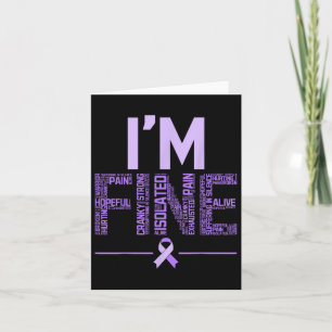 Im Fine Fibromyalgia Warrior Fibro Awareness Purpl Card
