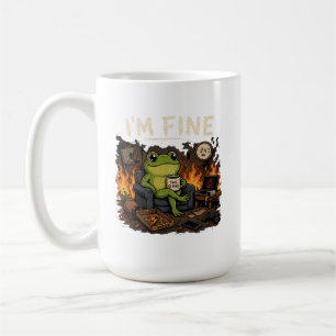 I'm Fine Frog This Is Fine Meme Art Coffee Mug