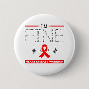 I'm Fine Heart Disease Warrior 2 Inch Round Button
