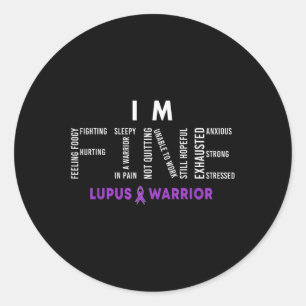 Im Fine Lupus Warrior Lupus Awareness Month Purple Classic Round Sticker
