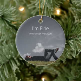 I'm Fine Minimalist Ceramic Ornament