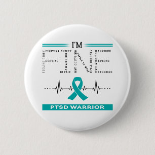 I'm Fine PTSD Warrior 2 Inch Round Button