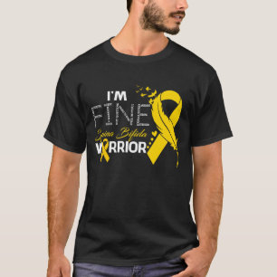I'm Fine Spina Bifida Warrior Awareness Feather T-Shirt