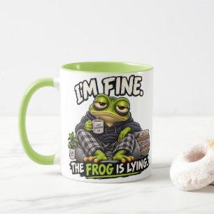 Im Fine The Frog Is Lying Funny Introvert Coffee Mug