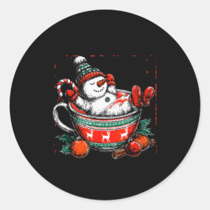 I'm Fine This Is Fine Just Having Meltdown Snowman Classic Round Sticker