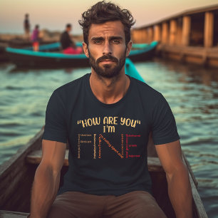 I'm Fine Word Art Mental Health T-Shirt